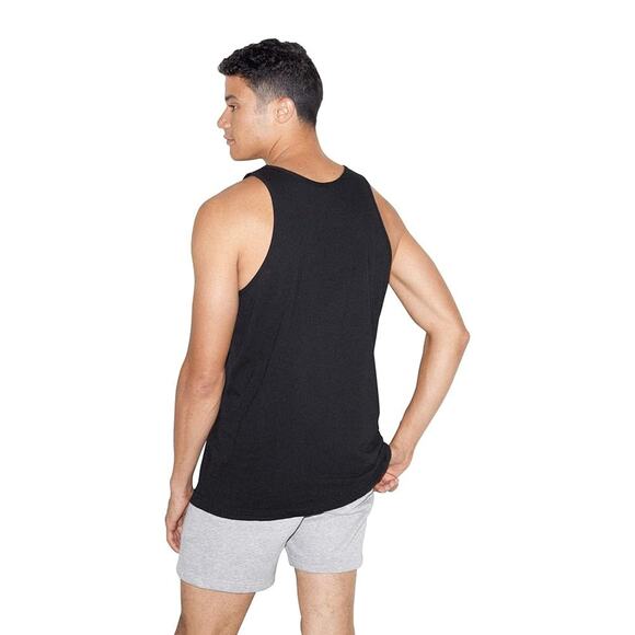 2 AMERICAN APPAREL Black Crew Neck Unisex Muscle Tank Top Sleeveless Shirt M - Picture 11 of 11